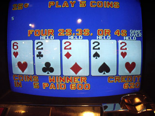 Annie's Deuces on a Triple Bonus Plus were dealt...