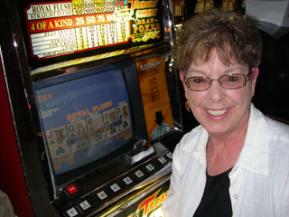 Shar's second royal of the trip, this one on a Treasure Chest in an alcove above the craps area.